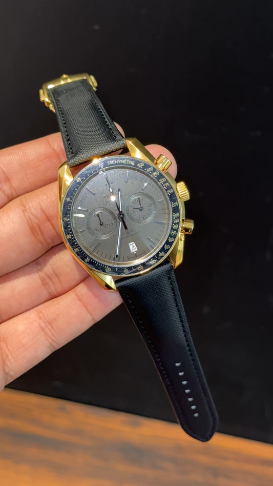 Omega Speedmaster | Gold Case | Chrono | Black Strap | Black Dial - twentyfour