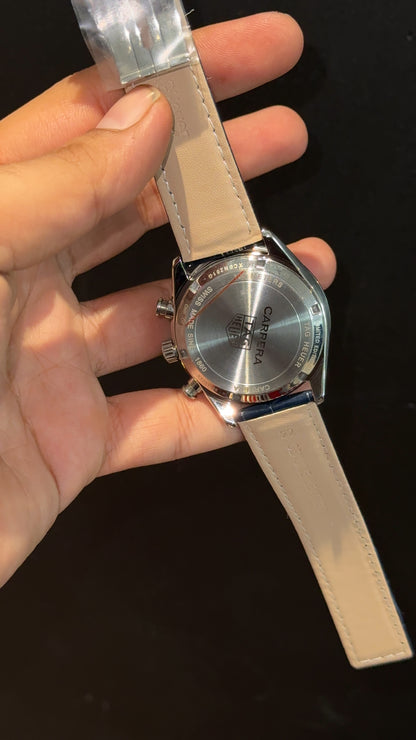 Tag Calibre 16 | Blue Strap | Chrono | Blue Plain Dial