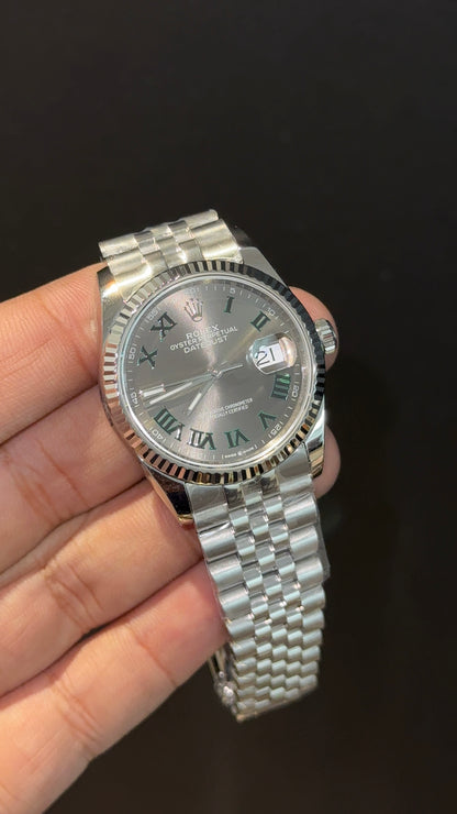 Premium DateJust | 36mm | Silver Chain | Wimbeldon Dial