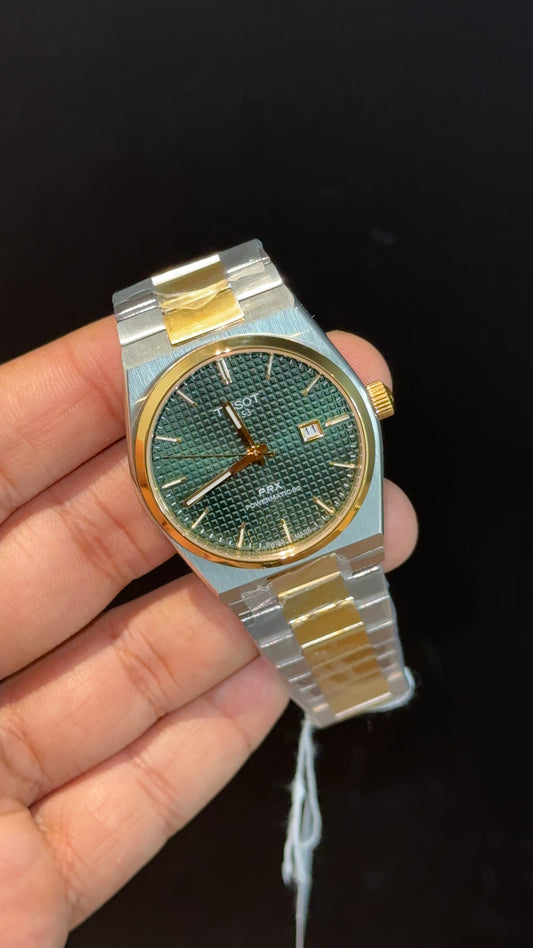 Tissot Prx | Quartz | Gold Two Tone | Green Texture Dial - twentyfour
