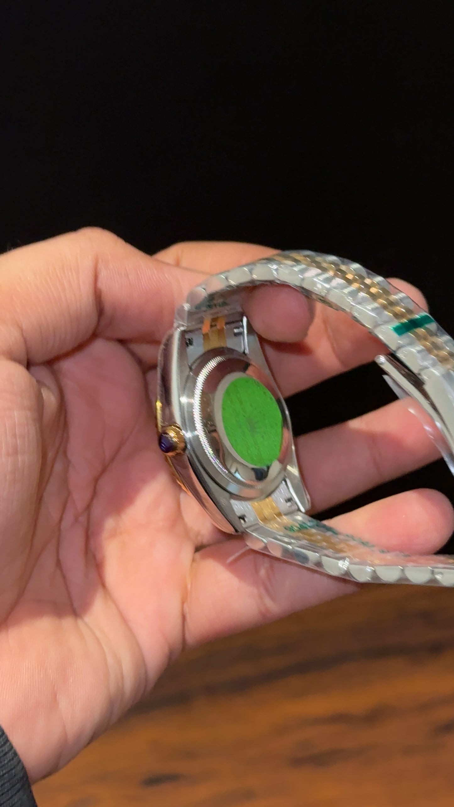 Datejust | 36mm | Gold Two Tone |  Diamond Digit | Green Printed Dial