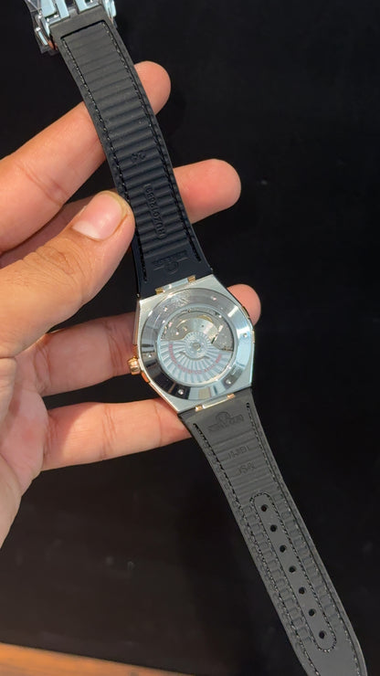 Omega Constellation | Silver Black Case | Black Strap | White Dial - twentyfour