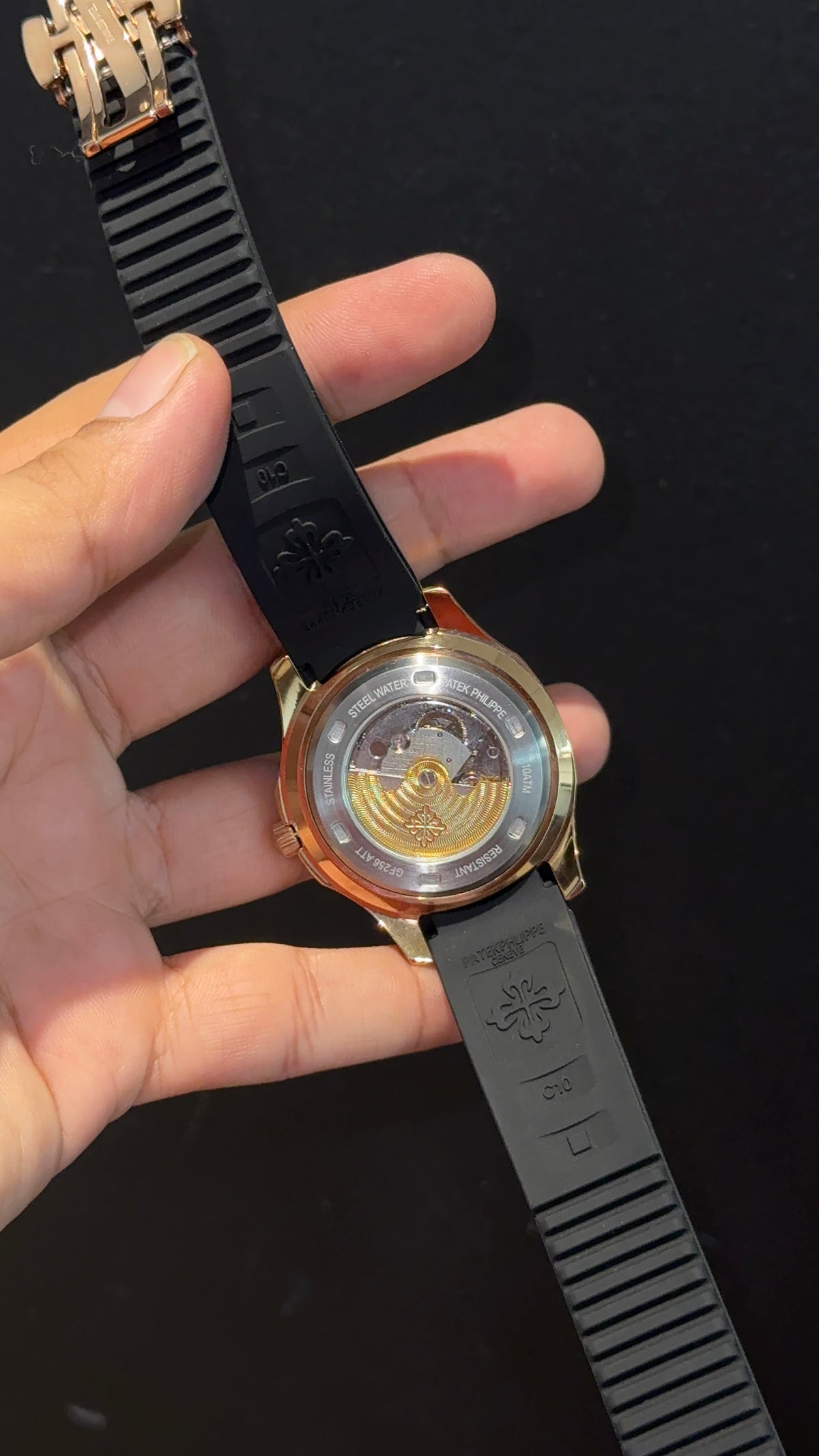Pp Auto | Aquanaut | Black Strap | Rose Black Strap