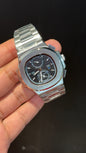PP Auto | Silver Chain | Dual Time Edition | Black Dial
