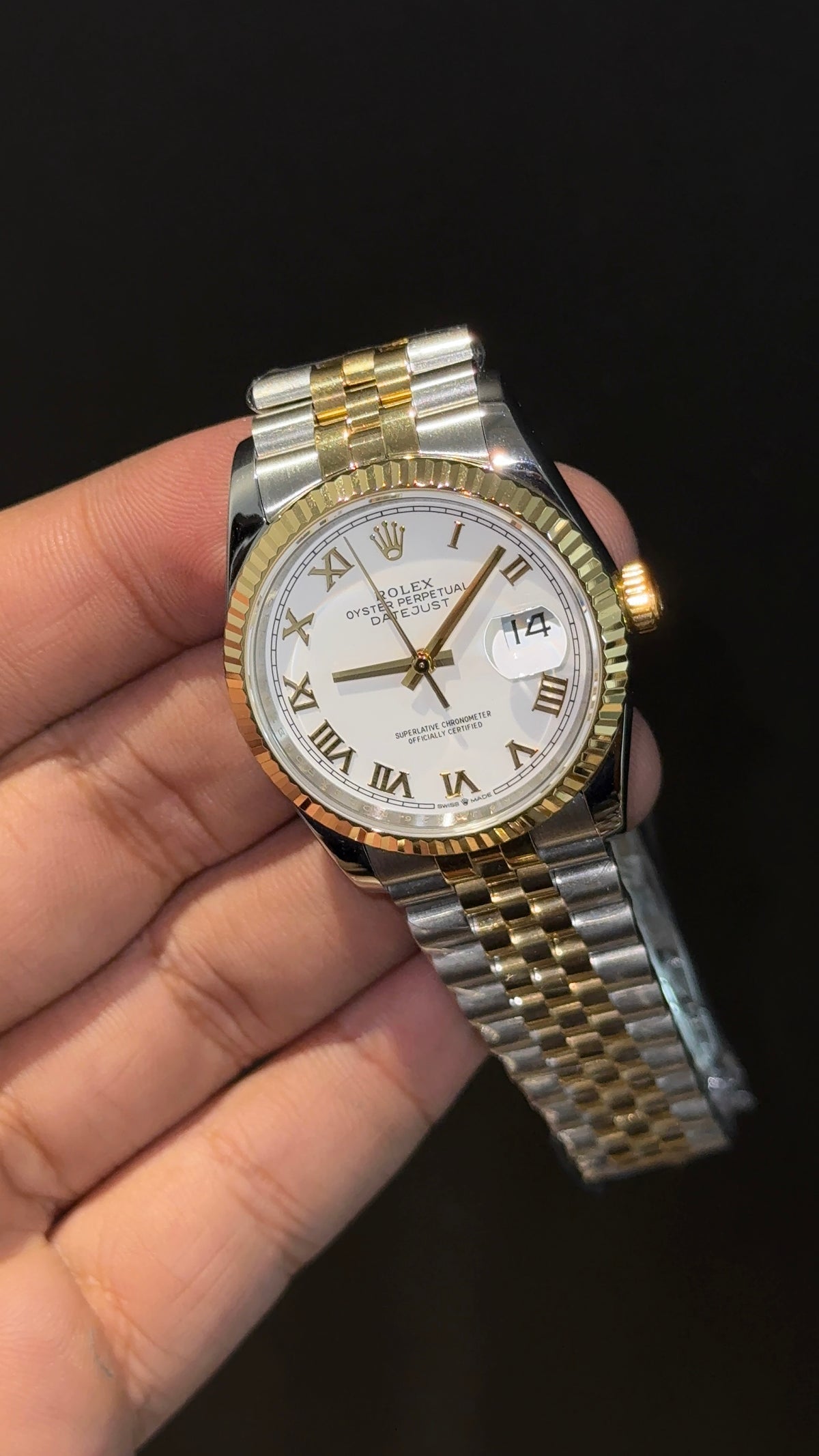 Premium DateJust | 36mm | Gold Two Tone | White Index Dial
