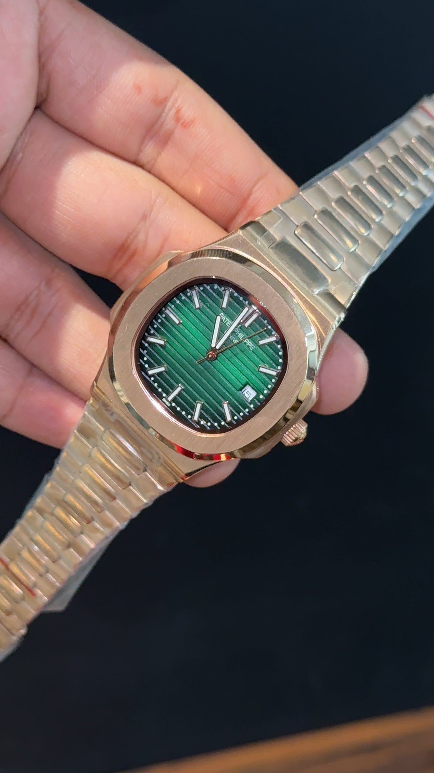 PP Auto | Rose Chain | Gradient Green Dial - twentyfour
