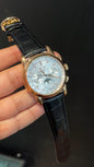 Patek Century | Auto | Rose Case | Moonphase | White Diamond Dial | Black Leather Strap - twentyfour