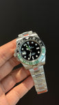 GMT Sprite | Silver Oyester Chain | Black Dial