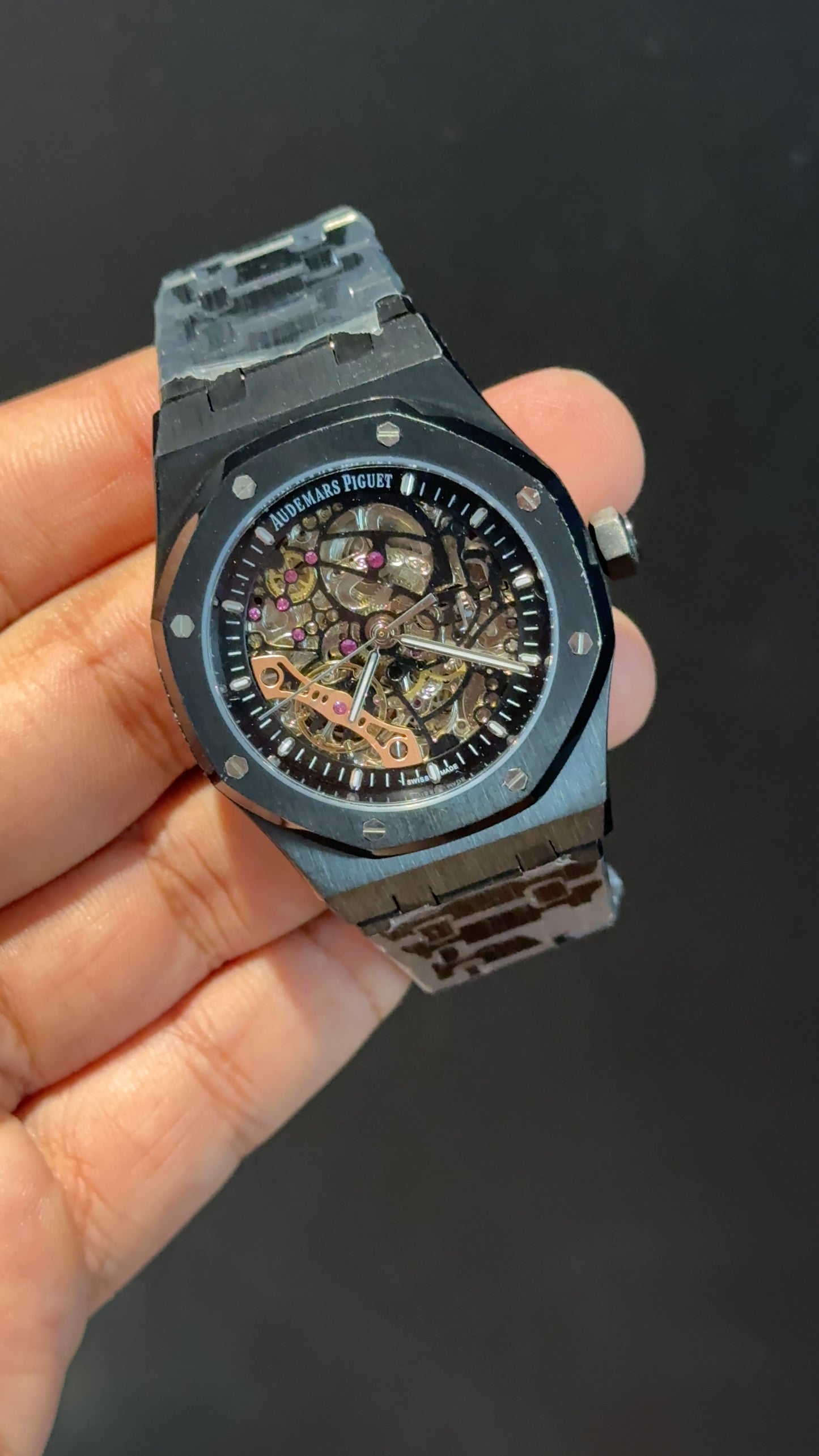 AP Skeleton | Auto | Black Chain | Black Dial