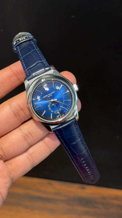 Pp Auto | Annual Calendar Edition | Silver | Blue Strap | Blue Dial - twentyfour