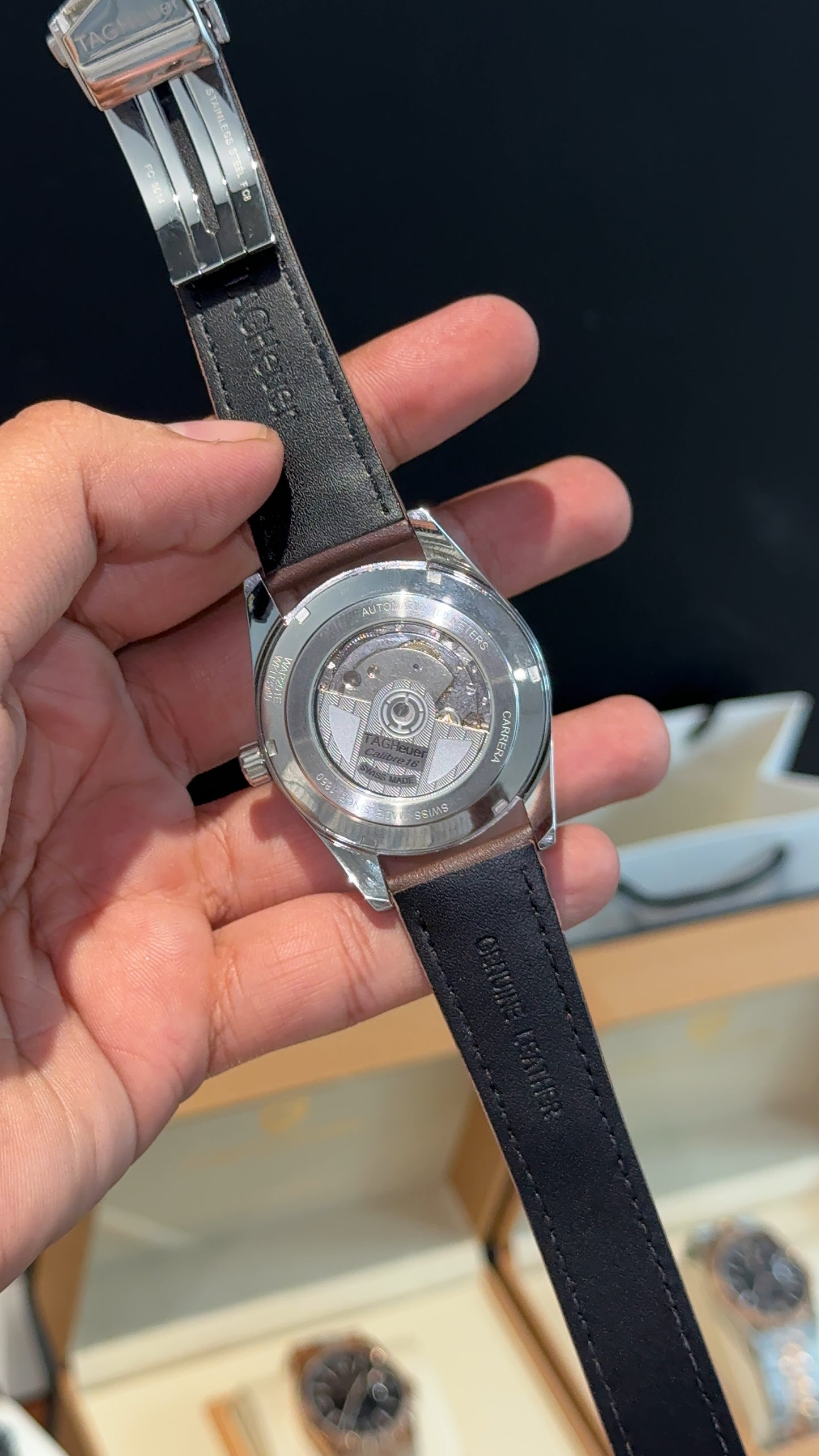 Tag Carrera | Brown Leather Strap | Black Dial