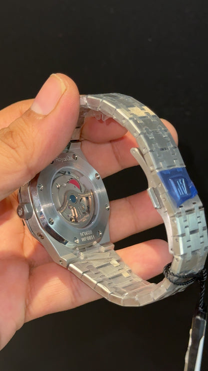 AP Auto | Silver Chain | Silver Chrono | Calendar Edition | Blue Box Dial