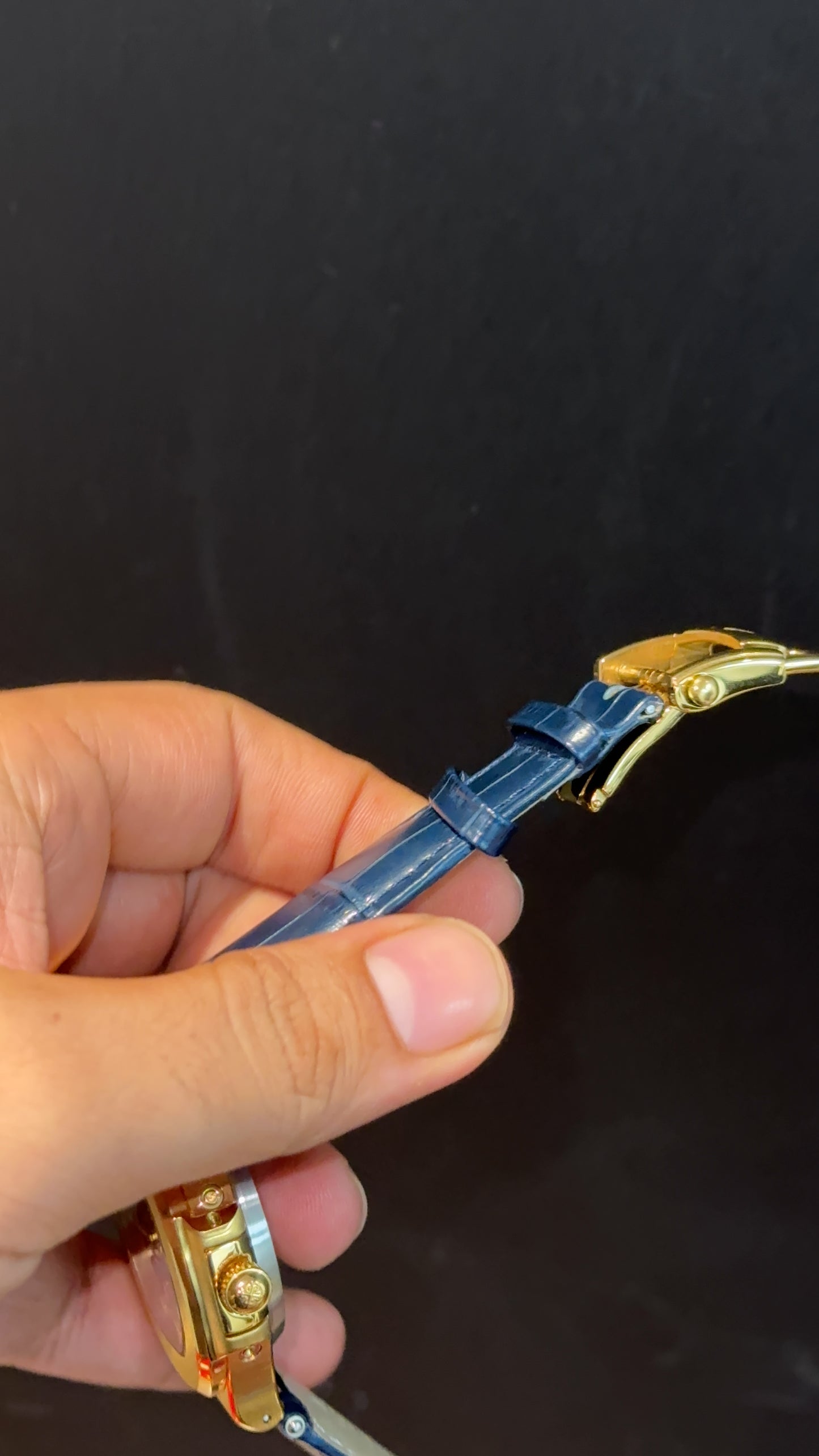 Pp Auto | Moonphase | Chrono | Gold Case | Blue Leather Strap | Blue Dial