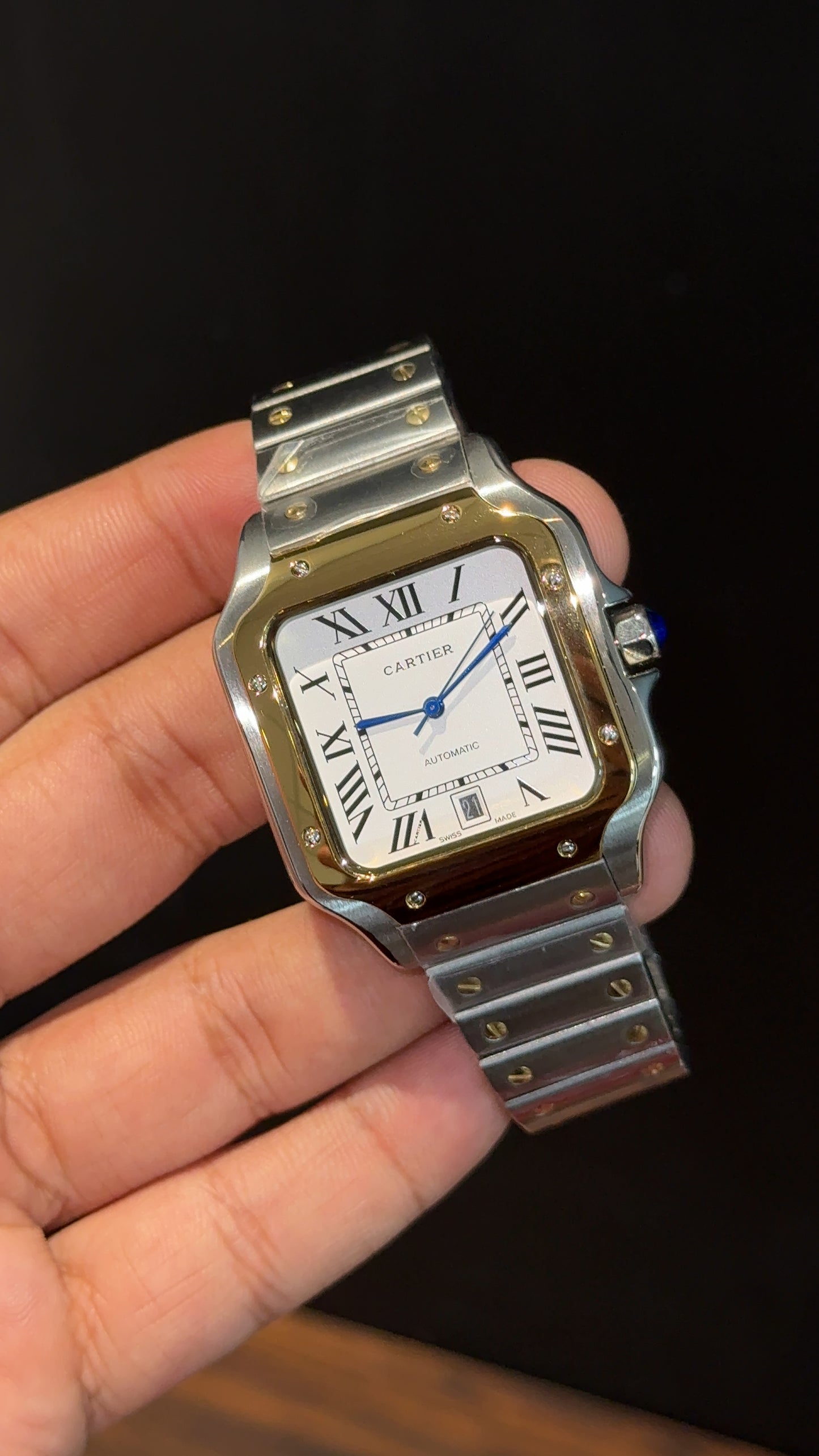 Santos | Gold Two Tone | White Dial - twentyfour