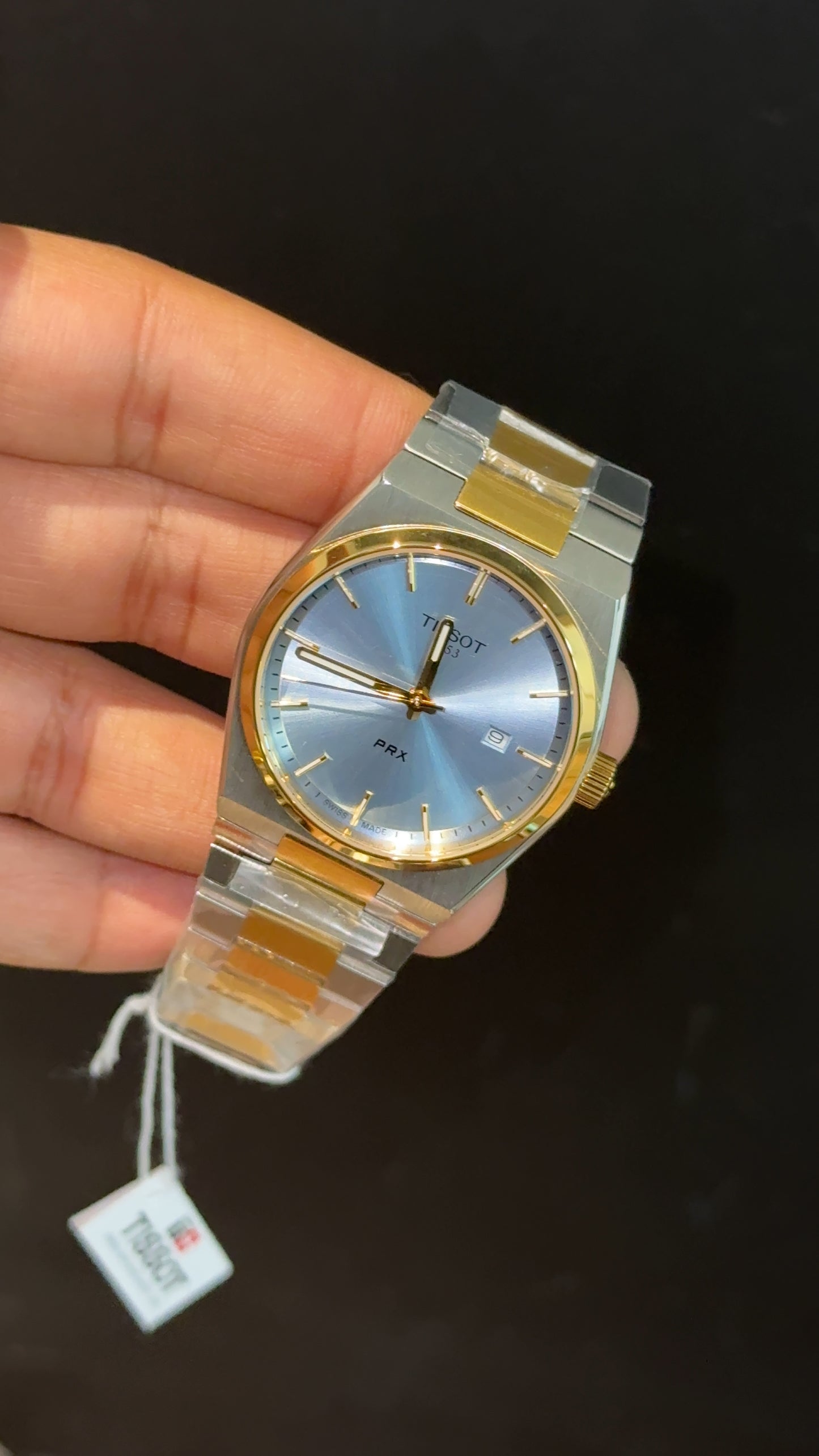 Tissot Prx | Quartz | Gold Two Tone | Sky blue Plain Dial - twentyfour