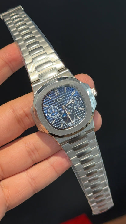 Pp Auto | Silver Chain | Chrono Edition | Blue Dial