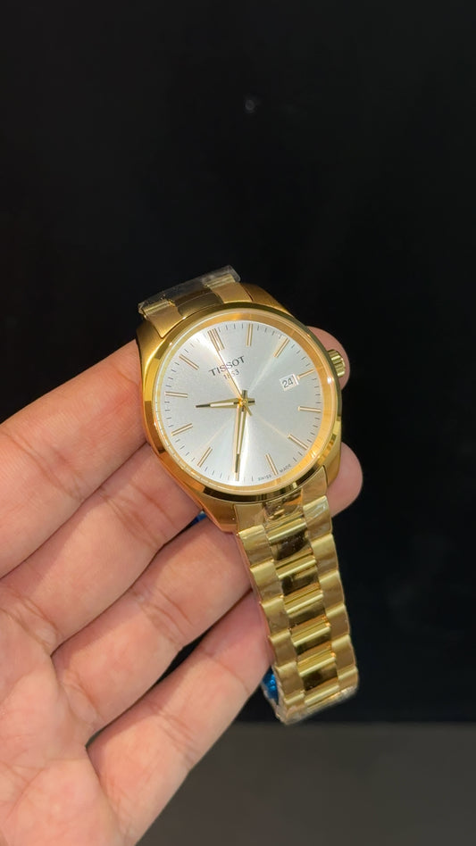 Tissot | Gold Oyester Chain | White Dial
