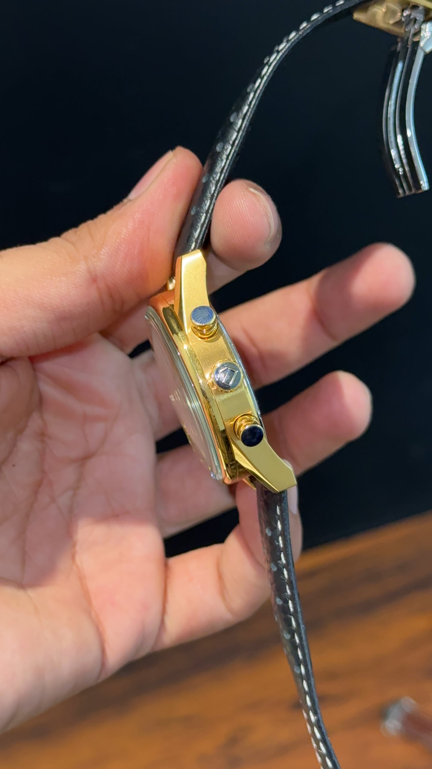 Tag Carrera | Black Strap | Gold Bezel | Black Chrono | Gold Dial