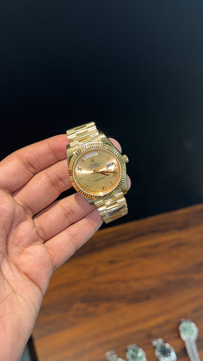 Premium DayDate | Gold Chain | Gold Dial