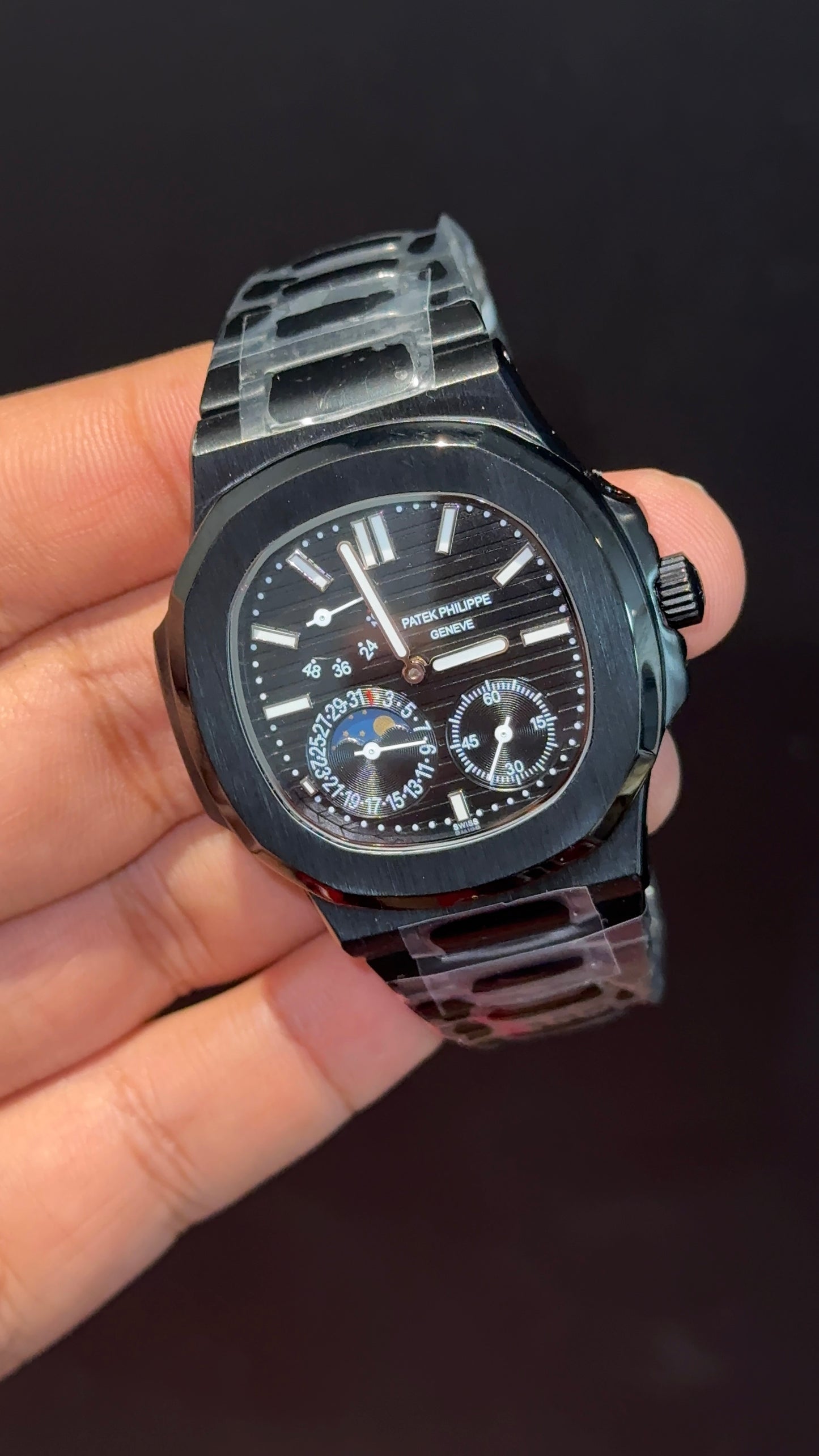 Pp Auto | Moonphase | Black Chain | Sub Black Dials