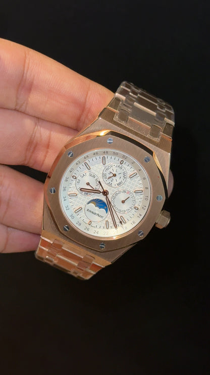AP Auto | Rose Chain | Chrono | Calendar Edition | White Dial
