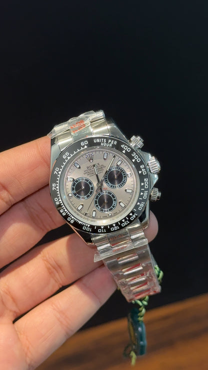 Daytona | Silver Chain | Black Chrono | Grey Dial