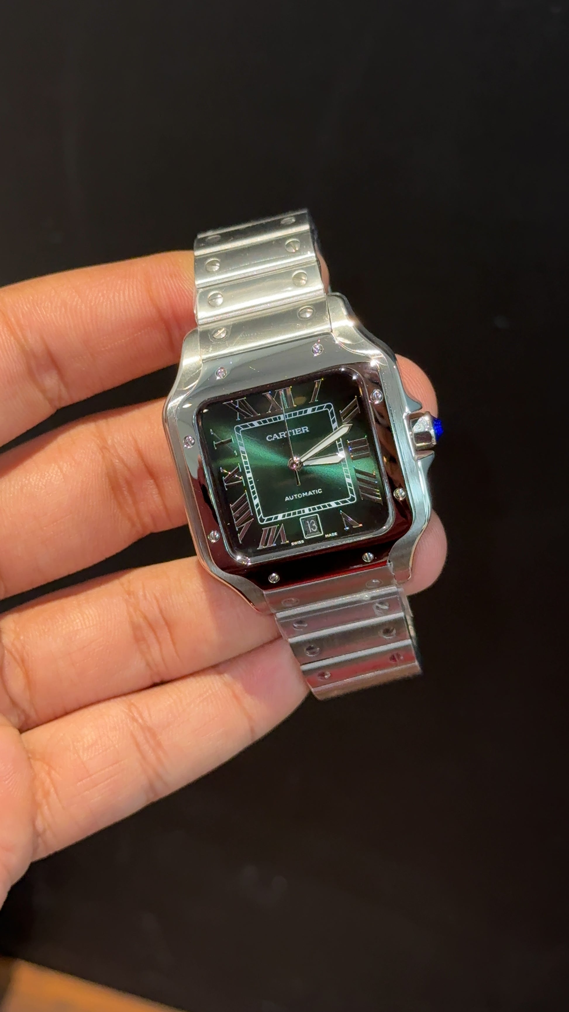 Santos | Silver Chain | Greenish Dial - twentyfour