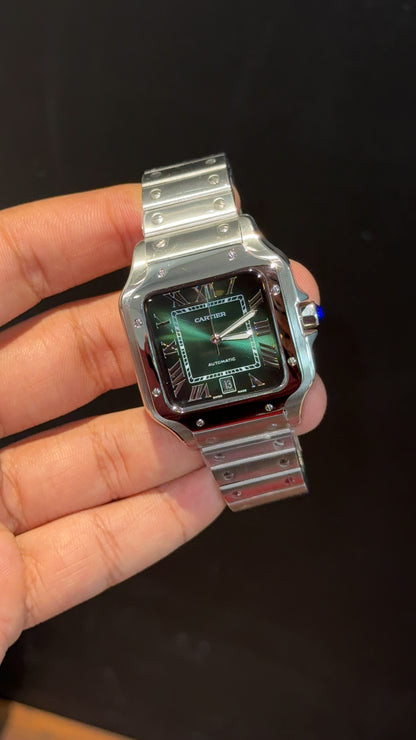 Santos | Silver Chain | Greenish Dial - twentyfour