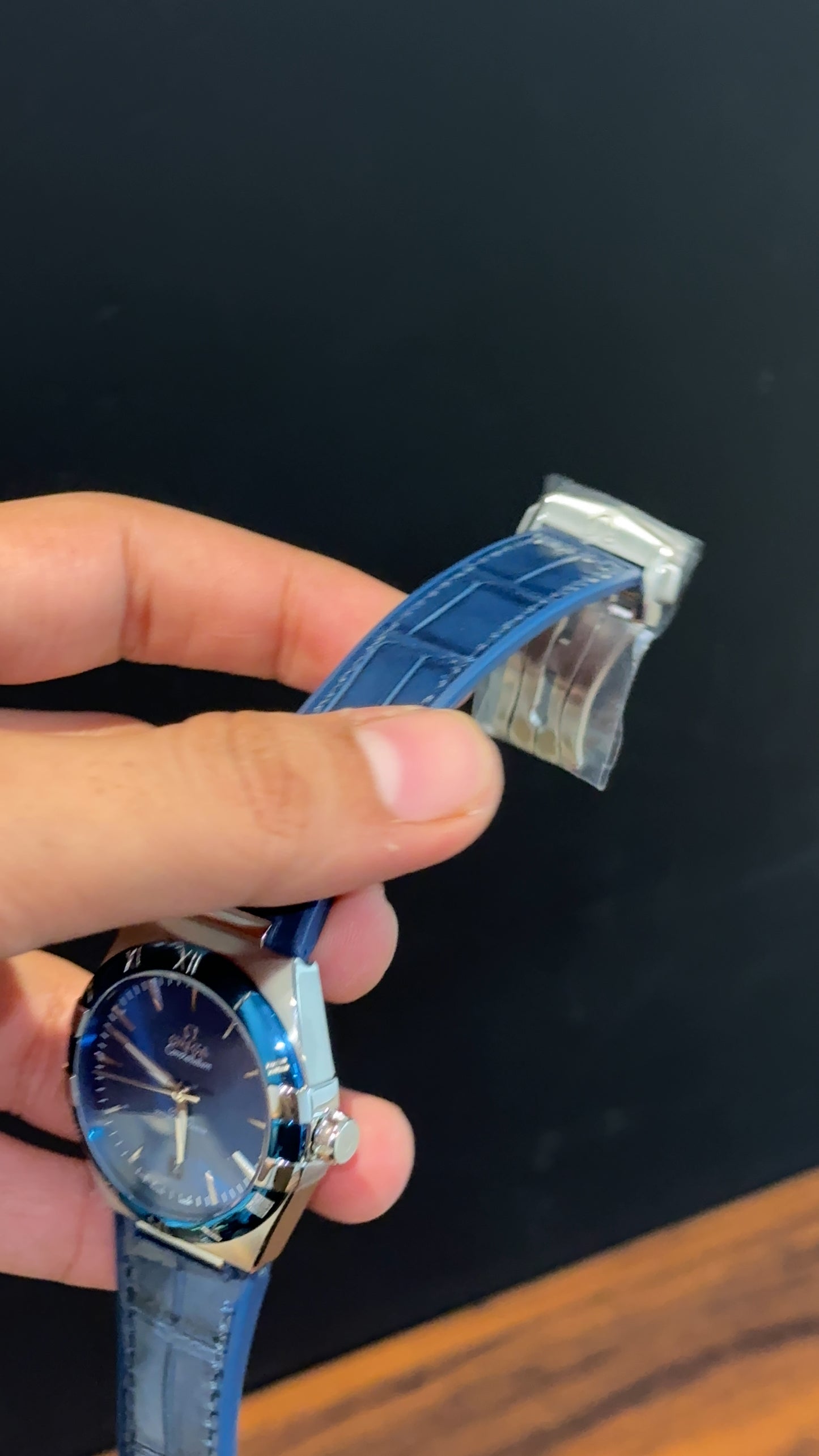 Omega Constellation | Silver Blue Case | Blue Strap | Blue Dial