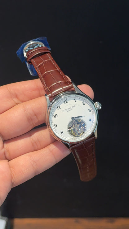 Pp Auto | Pendulum | Silver | Brown Strap | White Digits Dial - twentyfour