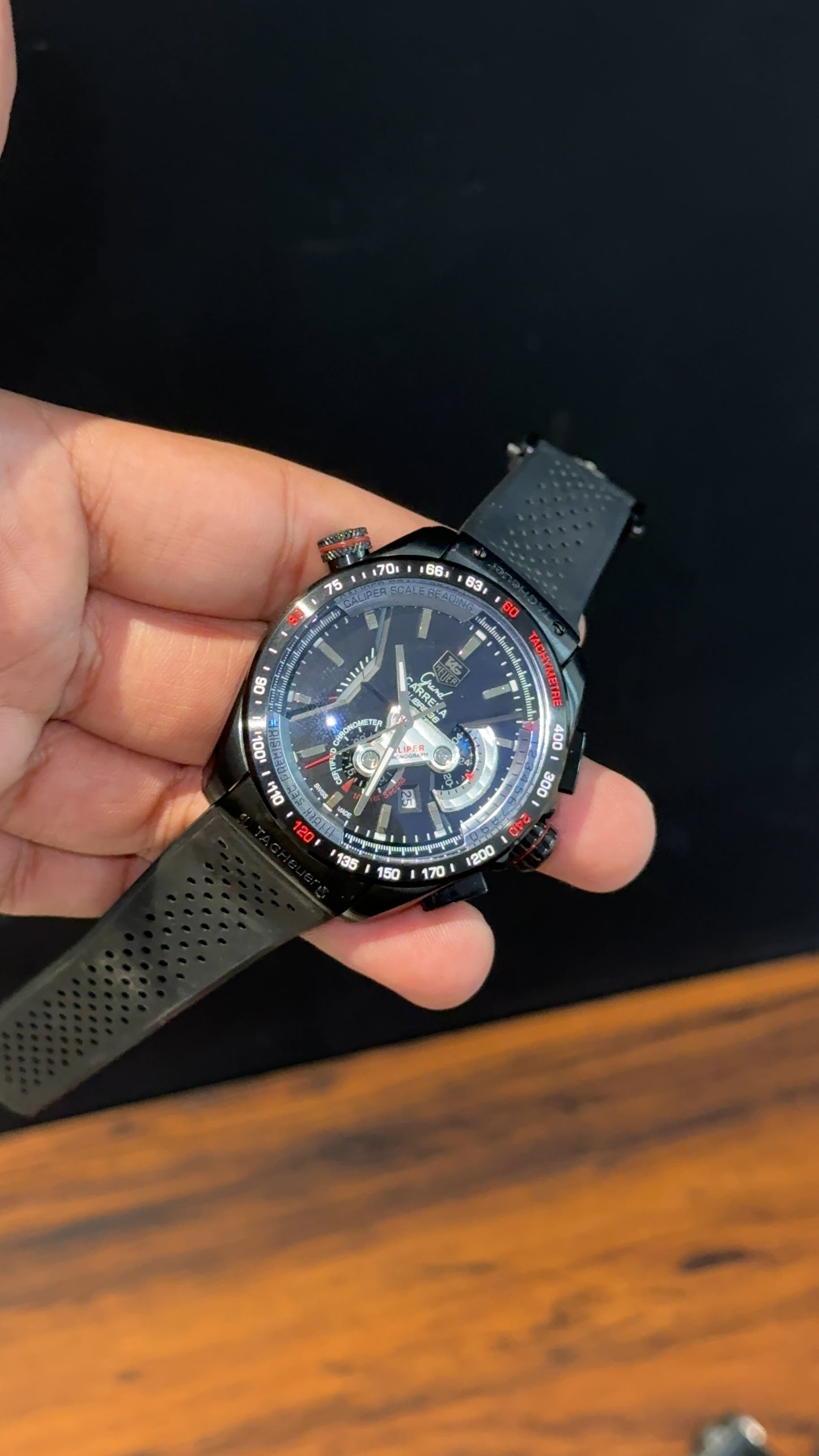 Tag Calibre 36 | Black Strap | Black Bezel | Chrono | Black Dial