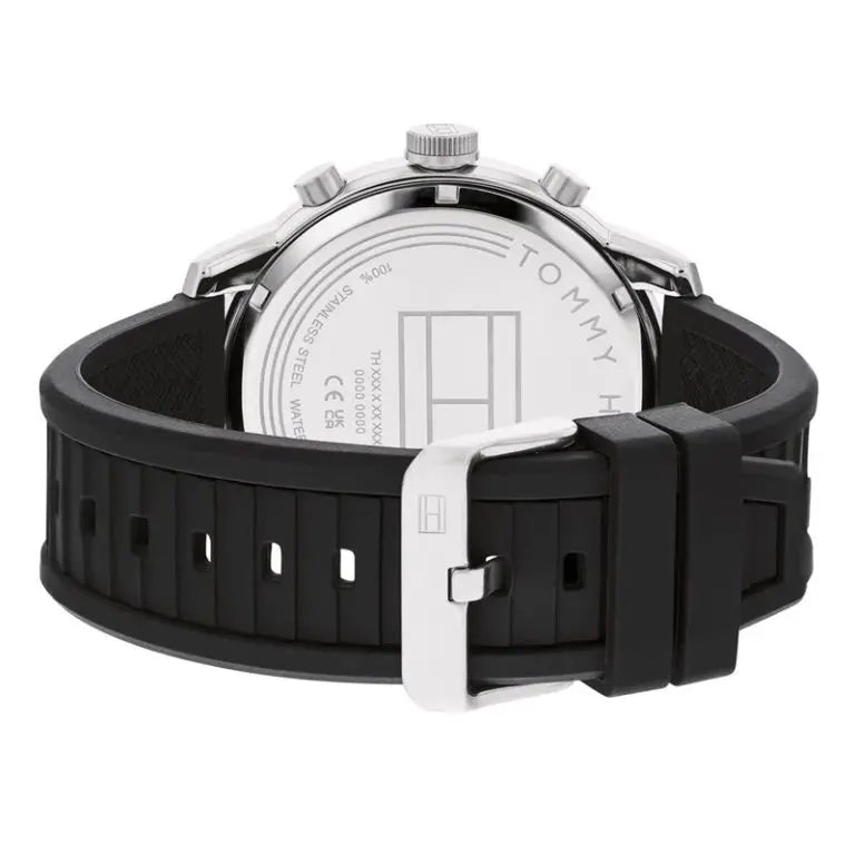 Tommy Hilfiger Men’s Quartz Black Silicone Strap Black Dial 50mm Watch 1792074 - twentyfour