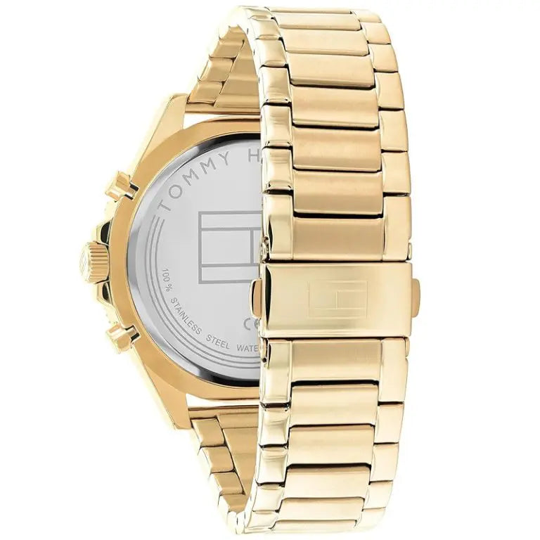 Tommy Hilfiger Men’s Quartz Gold Stainless Steel Black Dial 46mm 1791919 - twentyfour