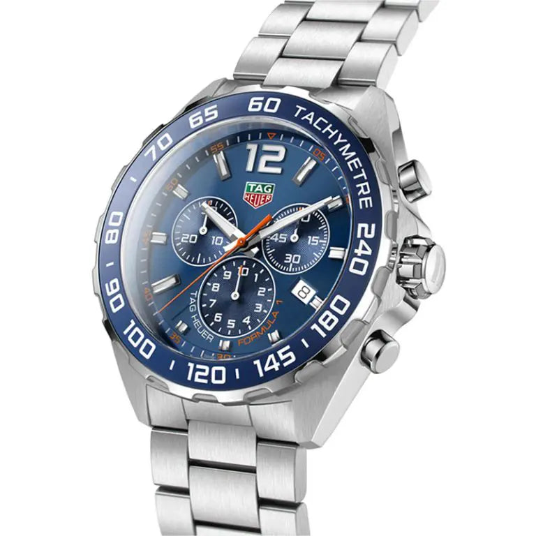 Tag Heuer Formula 1 Men’s Quartz Swiss Made Silver Stainless Steel Blue Dial 43mm Watch CAZ1014.BA0842 - twentyfour