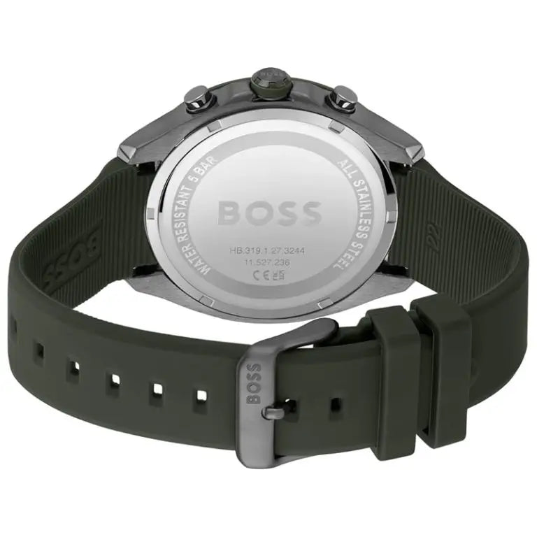 Hugo Boss Men’s Quartz Kai Green Silicone Strap Kai Green Dial 44mm Watch 1514060 - twentyfour