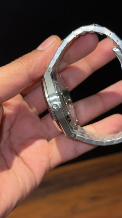 AP Auto | Silver Chain  | Gradient Blue Dial