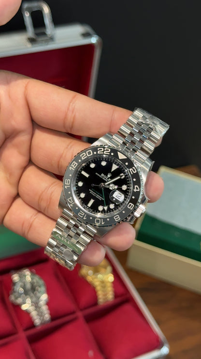 Premium GMT | Bruce Wayne | Silver Chain | Black Dial