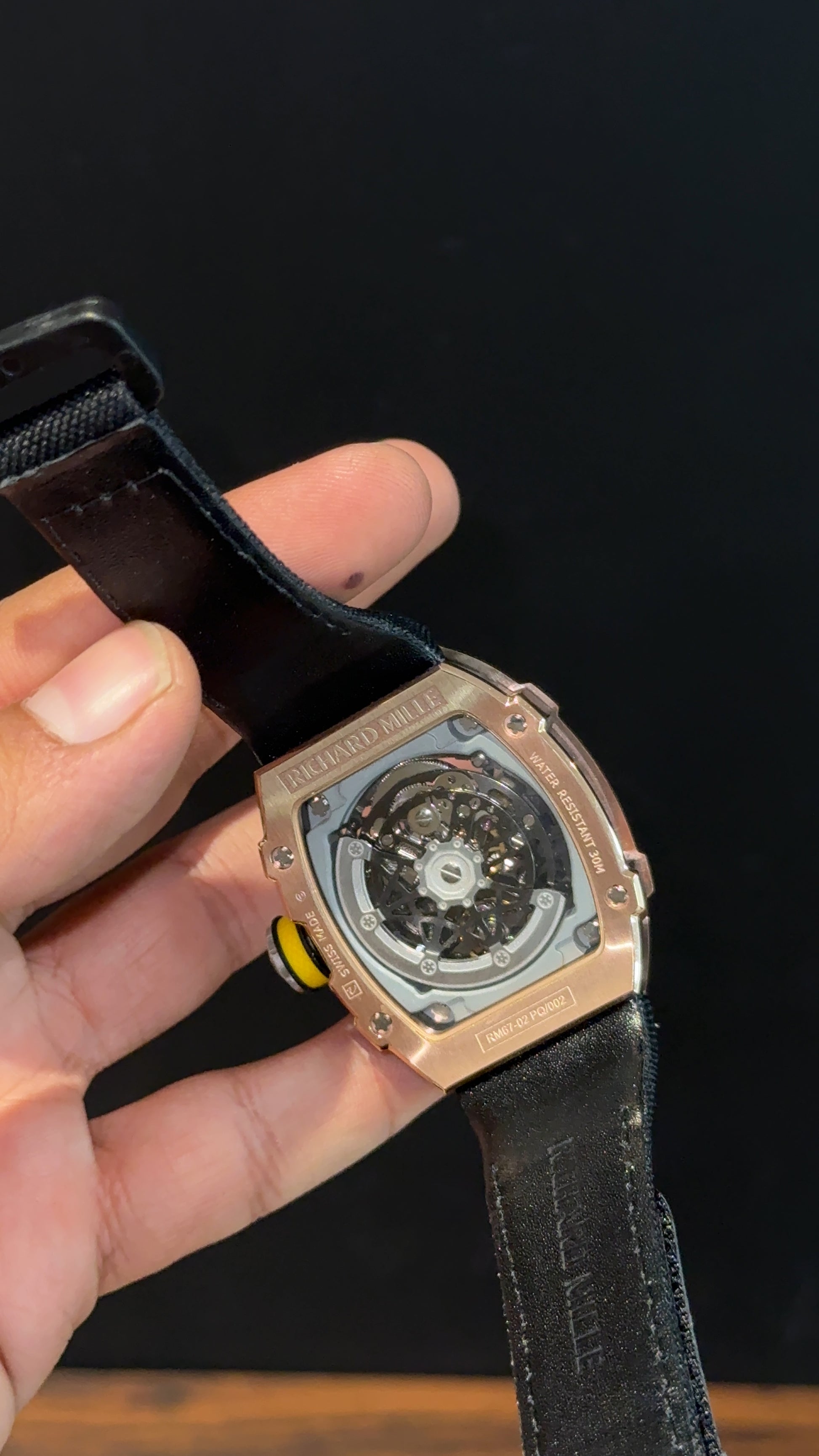 Premium Richard Mille | Rose | RM 67-02 Edition | Black Strap | Skeleton | Black Dial - twentyfour