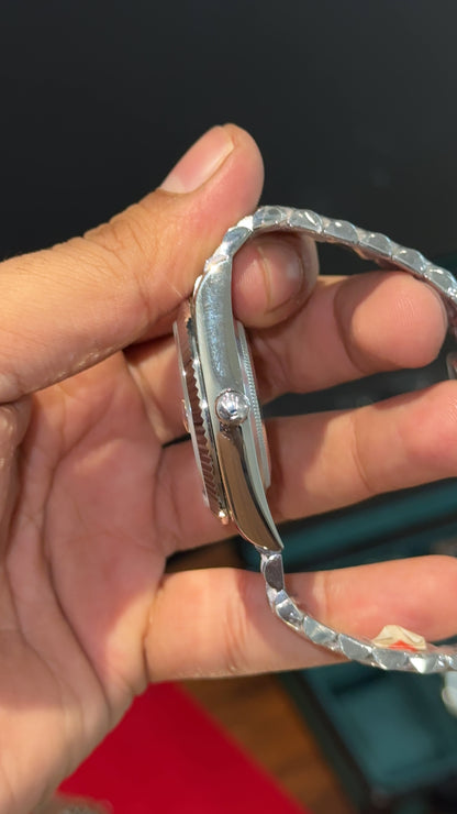 Premium DayDate | Silver Chain | Gradient Blue Dial