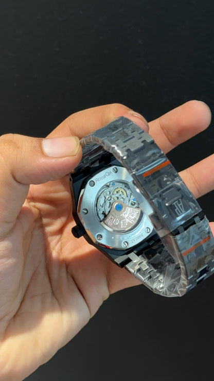 AP Skeleton | Auto | Black Chain | Blue Dial