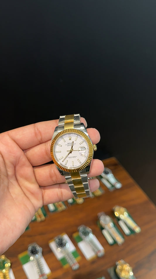 Premium Datejust | 40mm | Gold Two Tone Oyester | White Dial