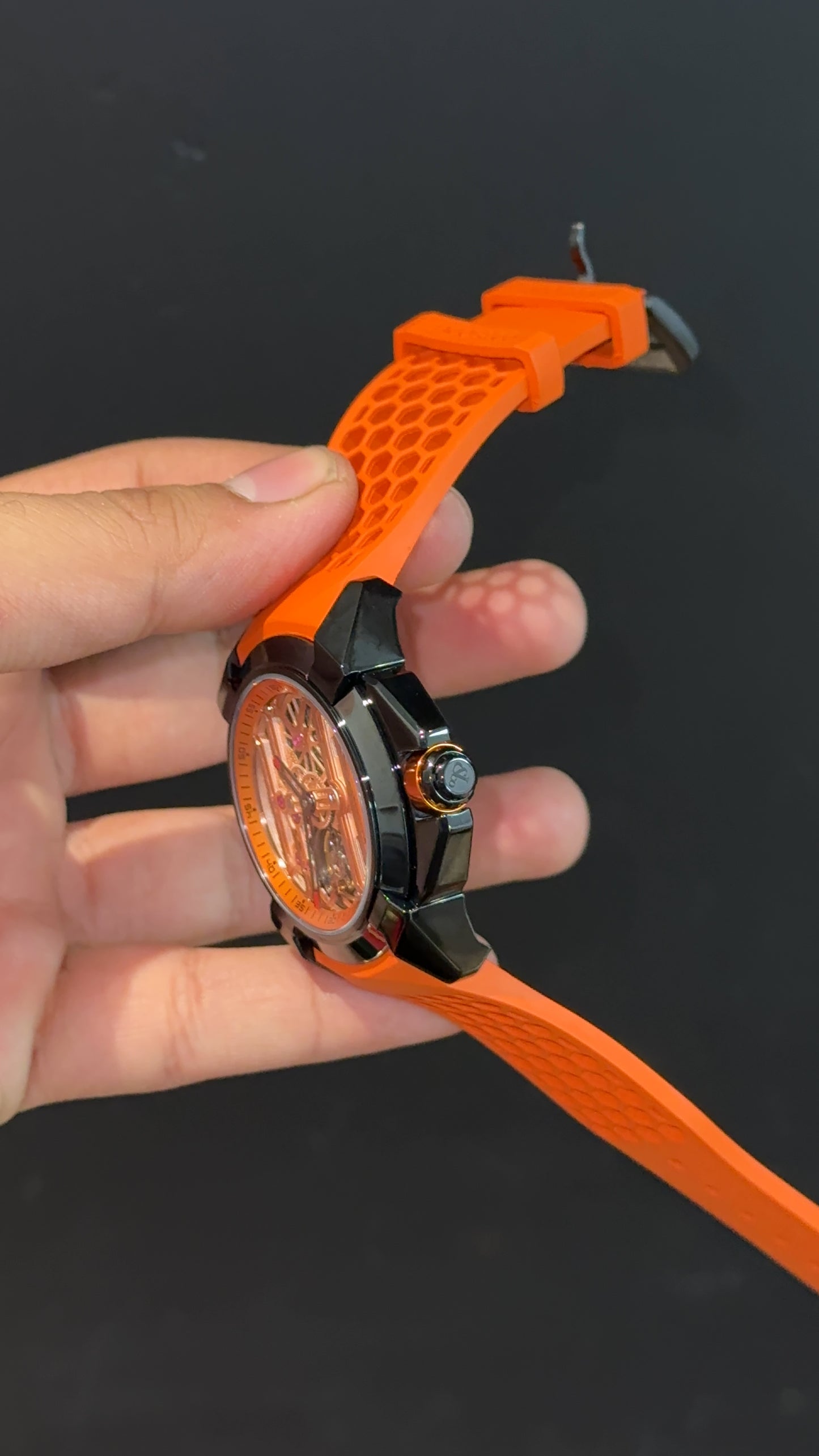 Jacob And Co | Black Case | CR7 Edition | Orange Strap | Pendulum | Orange Machine Dial