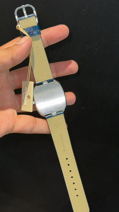 Pp Ellipse | Silver Case | Blue Leather Strap | Blue Ebony Dial