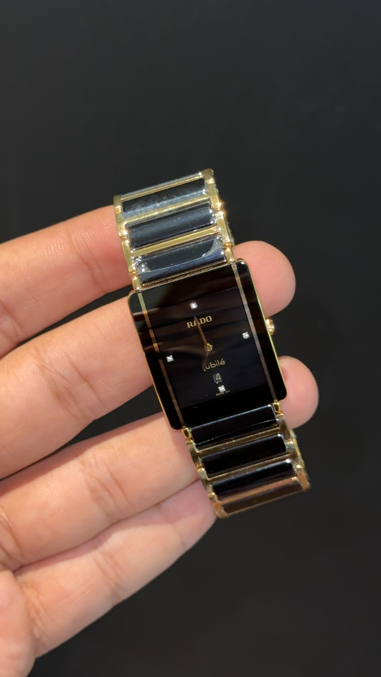 Rado Integral | Gold Black Two Tone | Black Dial