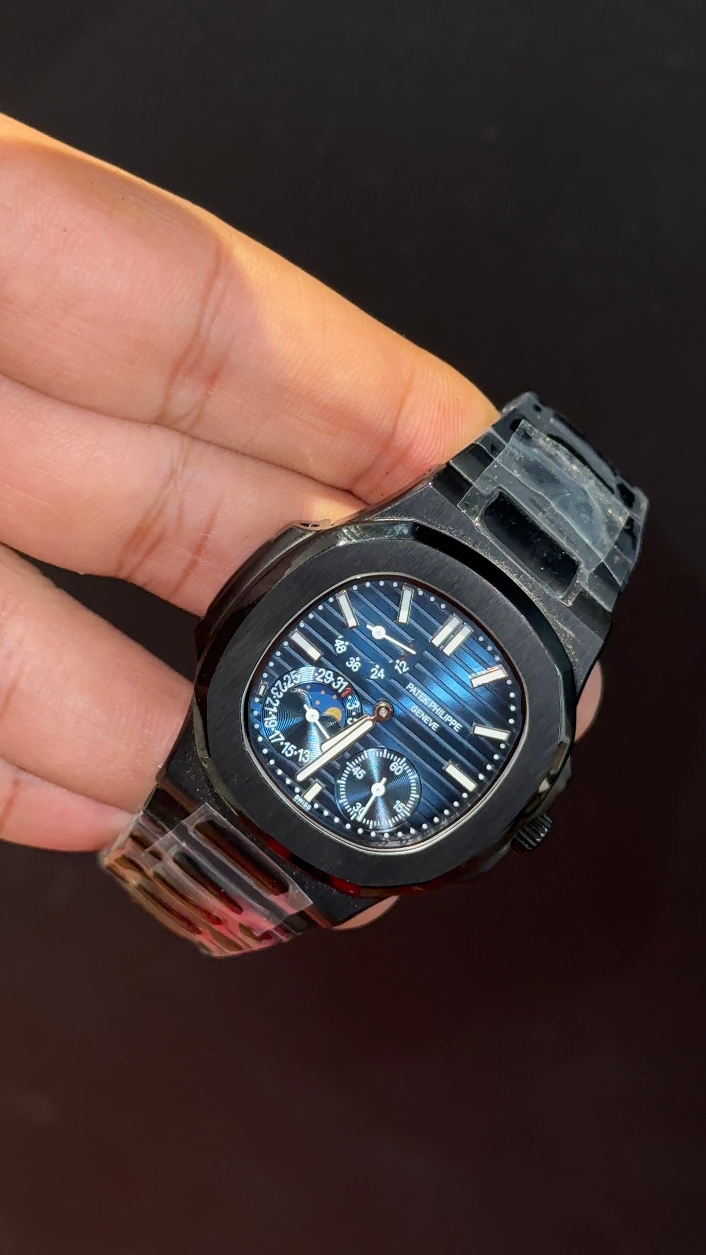 Pp Auto | Moonphase | Black Chain | Sub Blue Dials