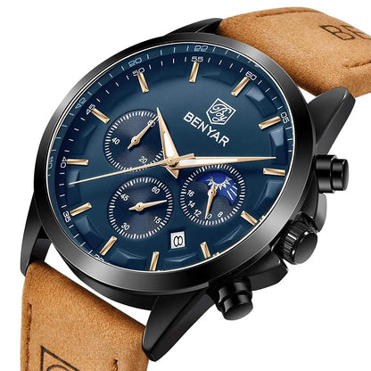 BENYAR BY-5160L SBBN | Moonphase Chronograph Watch