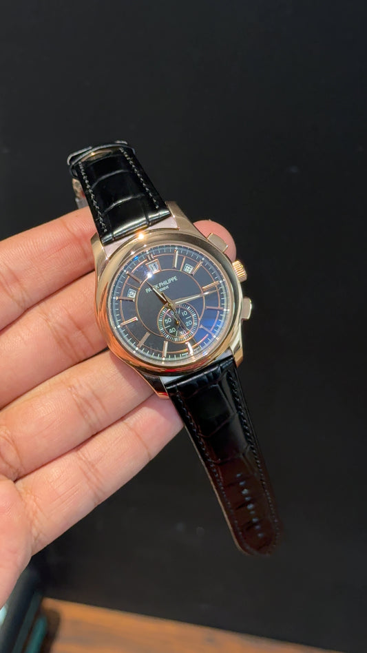 Pp Auto | Annual Calendar Edition | Rose | Black Strap | Black Dial - twentyfour