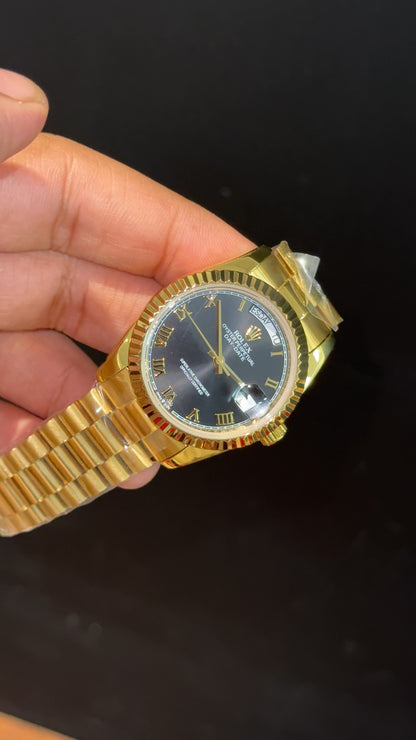 Daydate | 36mm | Gold Chain | Blackish Index Dial - twentyfour