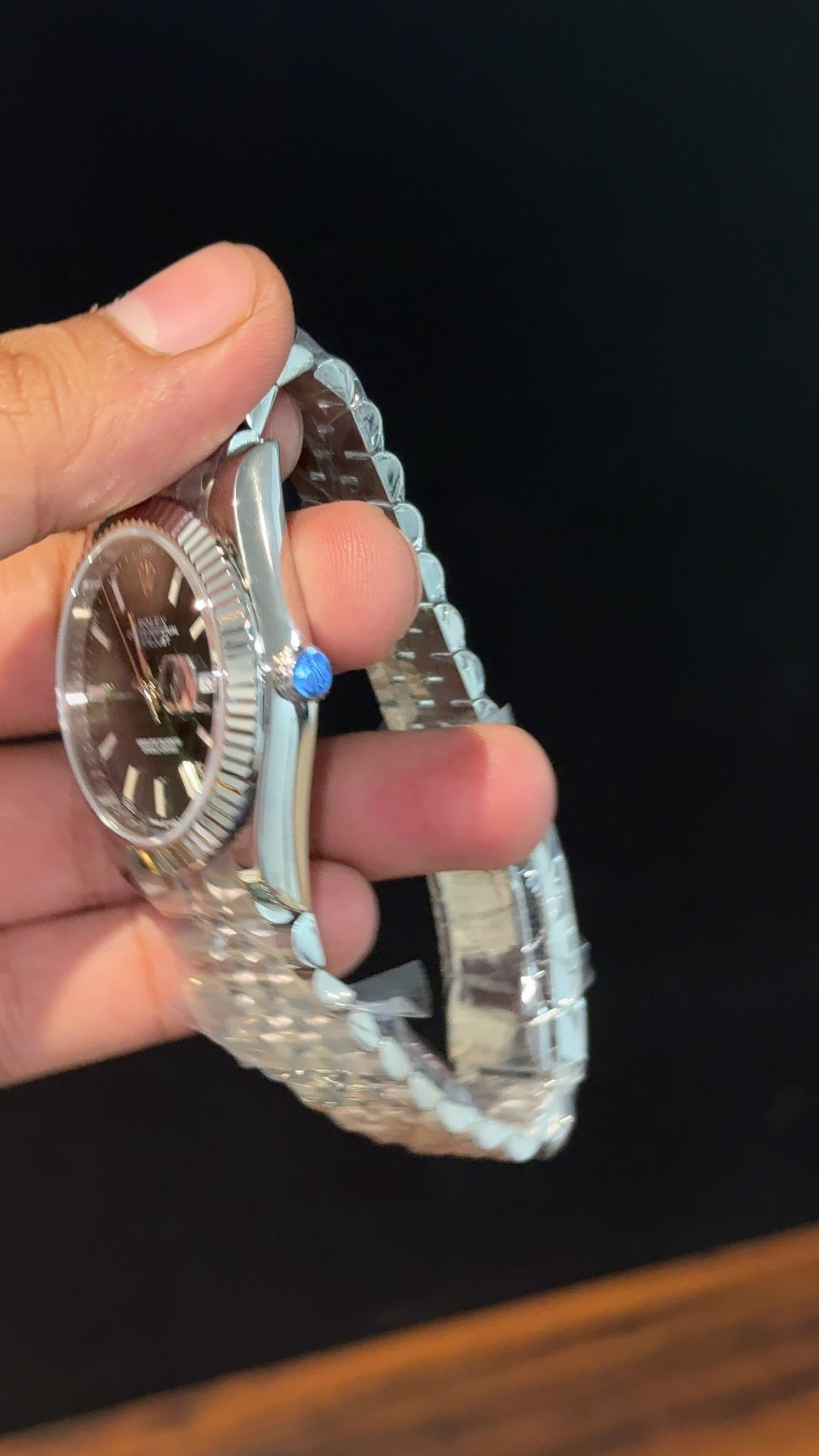 Premium Datejust | Silver Chain | Green Dial