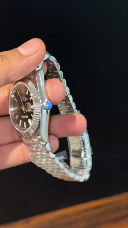 Premium Datejust | Silver Chain | Green Dial